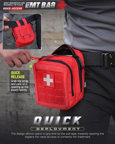 WYNEX Molle Admin Pistol Pouch for Concealed Carry, Tactical EDC Belt Pouch Gun Bag Utility Tool EMT Organizer Pouch Medical CCW with Universal Pistol/Elastic Holster in Saudi Arabia
