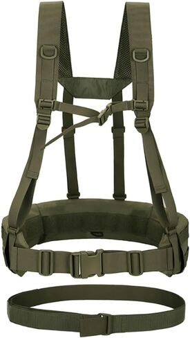 Military Waist Belt Multi-Purpose Molle Padded Patrol Belt with H Harness Suspenders Outdoor Sports Equipment in Kuwait