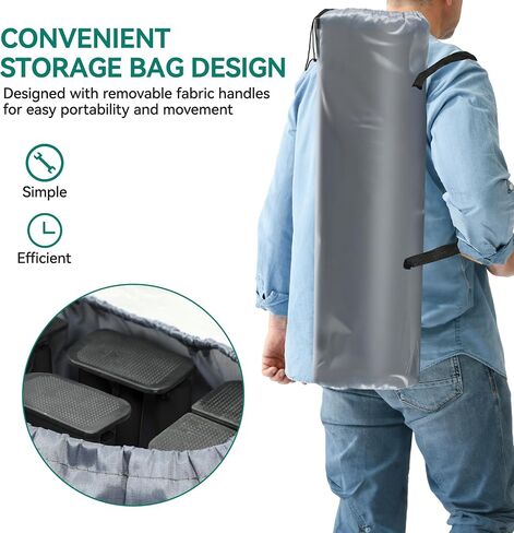YITAHOME Camping Cots w/Mattress Portable Lounge Chair Outdoor Folding Cot Heavy Duty 575 LB Capacity 1200D Oxford w/Carry Bag Travel Camp Bed for Camping, Office, Traveling, Grey in Saudi Arabia