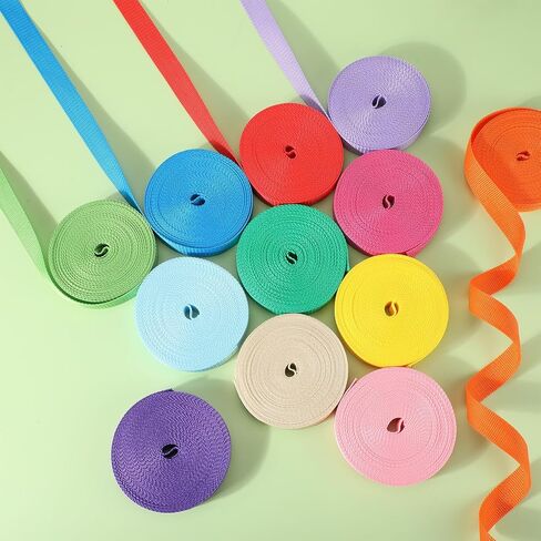 Windyun 12 Rolls Polypropylene Conbing 5 Yard Seatbelt حزام حزام شاق للخدمة الشديدة لإصلاح معدات DIY في الهواء الطلق ، أثاث ، مقعد الزورق ، تنجيد ، مواد حزام الأمان ، 12 لونًا in Kuwait