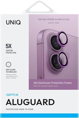 UNIQ OPX ALUMINIUM CAMERA LENS PROTECTOR compatible with iPhone 16 & iPhone 16 Plus, Midnight Black in Saudi Arabia
