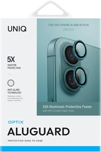 UNIQ OPX ALUMINIUM CAMERA LENS PROTECTOR compatible with iPhone 16 & iPhone 16 Plus, Midnight Black in Saudi Arabia