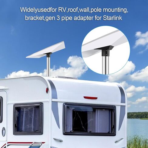 Starlink Gen 3 Mount,Wall for Roof Starlink V3 Standard Dish Mounting Kit Includes 180° Adjustable Aluminum Alloy Heavy Duty Pivot Pipe and Pipe Adapter in Saudi Arabia