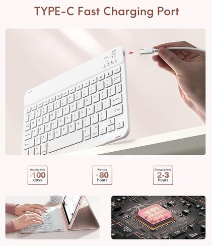CHESONA Keyboard Case for iPad A16 11th/10th Gen, Black in Kuwait