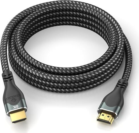 High Speed HDMI Cable, 18 Gbps, 4K 60HZ UHD 2160p, 24K Gold Plated Connectors, Nylon Braided Compatible for Laptop, Monitor, PS5, PS4, Xbox One, Fire TV & More (15ft) in Kuwait