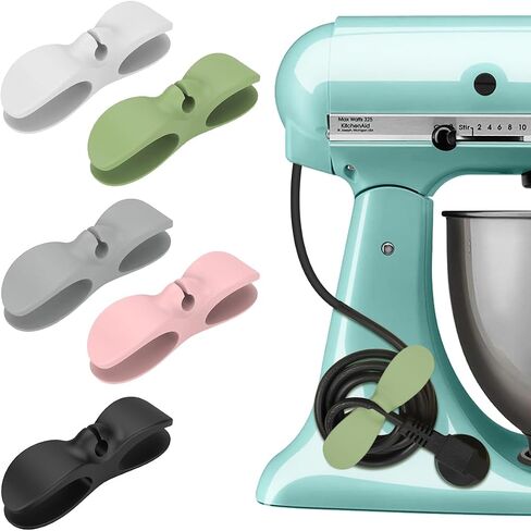 Cord Organizer for Kitchen Appliances - 4PCS Cord Winder Organizer Stick On Cable Holder Winder Keeper for Appliances Stick on Kitchenaid Mixer, Coffee Maker, Pressure Cooker, Home Gadget Accessories in Saudi Arabia