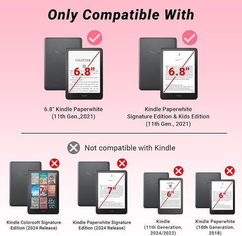 Case for 7" Kindle Paperwhite 12th Gen 2024 & Kindle Colorsoft Signature Edition,PU Leather Cover with Auto Sleep/Wake,Compatible with iPhone MagSafe,for Anker Wireless Charging Pads in Saudi Arabia