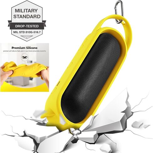 Silicone Case Cover Compatible with Beats Pill 2024, Portable Travel Sleeve Protective Pouch with Handle Stand Up Carry Cover for Pill-2024 Wireless Bluetooth Speaker (Case ONLY) (Black) in Saudi Arabia