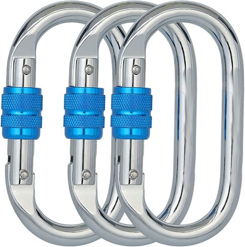 قفل الثقيلة تسلق Carabiner Clip CE تصنيف 25 كيلو نيوتن 5600 رطل التضاريس الوعرة المعتمدة من قفل القوة الصناعية قفل المقاطع للتزوير ، الحبال ، الأراجيح ، التخييم in Kuwait