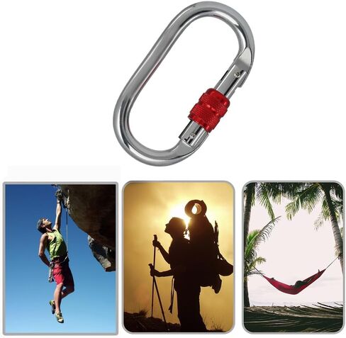 قفل الثقيلة تسلق Carabiner Clip CE تصنيف 25 كيلو نيوتن 5600 رطل التضاريس الوعرة المعتمدة من قفل القوة الصناعية قفل المقاطع للتزوير ، الحبال ، الأراجيح ، التخييم in Kuwait