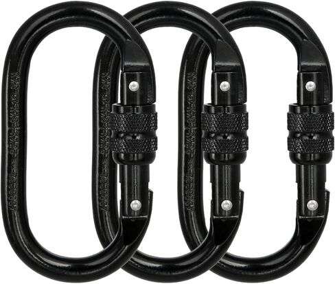 قفل الثقيلة تسلق Carabiner Clip CE تصنيف 25 كيلو نيوتن 5600 رطل التضاريس الوعرة المعتمدة من قفل القوة الصناعية قفل المقاطع للتزوير ، الحبال ، الأراجيح ، التخييم in Kuwait