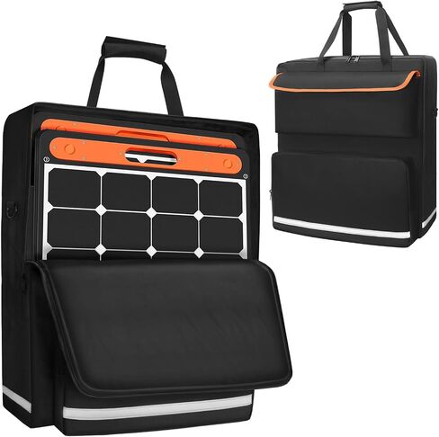 ORKELS Solar Panel Storage Bag for 2 Solar Panels, Travel Solar Panel Backpack Compatible with Jackery SolarSaga 100W 100X 200W, Double-Layer Solar Panel Carrier with Multi Pockets (Backpack) in Saudi Arabia