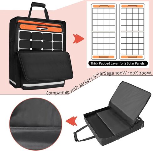 ORKELS Solar Panel Storage Bag for 2 Solar Panels, Travel Solar Panel Backpack Compatible with Jackery SolarSaga 100W 100X 200W, Double-Layer Solar Panel Carrier with Multi Pockets (Backpack) in Saudi Arabia