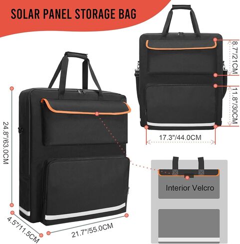 ORKELS Solar Panel Storage Bag for 2 Solar Panels, Travel Solar Panel Backpack Compatible with Jackery SolarSaga 100W 100X 200W, Double-Layer Solar Panel Carrier with Multi Pockets (Backpack) in Saudi Arabia