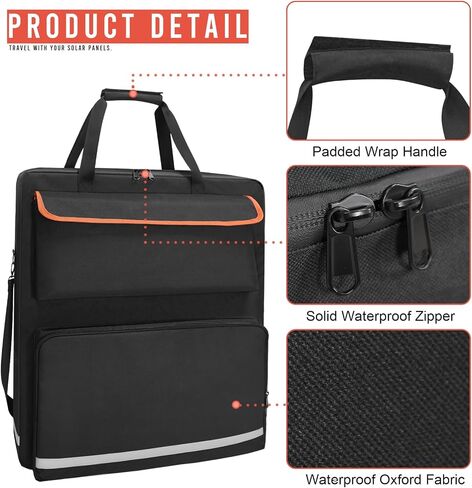 ORKELS Solar Panel Storage Bag for 2 Solar Panels, Travel Solar Panel Backpack Compatible with Jackery SolarSaga 100W 100X 200W, Double-Layer Solar Panel Carrier with Multi Pockets (Backpack) in Saudi Arabia