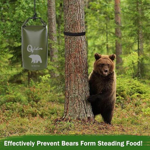 Bear Food Bag for Camping Ultralight Food Bag Hanging System 10 L Waterproof Bear Bag Pulley Systems Includes Waterproof Bear Bag, Nylon Ropes, Hooks for Camping Backpacking in Kuwait