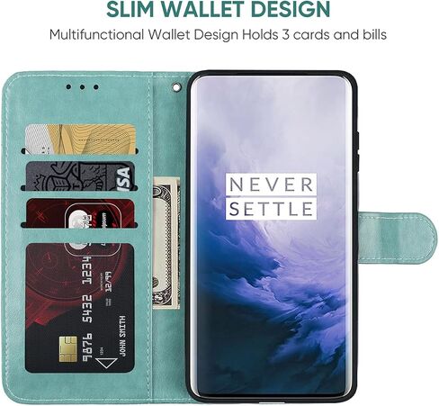 حالة OnePlus 7 Pro Case ، OnePlus 7T Pro 5G GM1910 HD1911 CASE مع حامي شاشة الزجاج المقسى ، الدانتيل زهرة PU LEATH in Kuwait