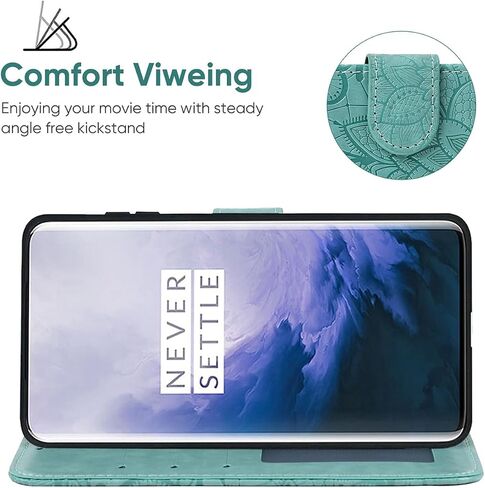 حالة OnePlus 7 Pro Case ، OnePlus 7T Pro 5G GM1910 HD1911 CASE مع حامي شاشة الزجاج المقسى ، الدانتيل زهرة PU LEATH in Kuwait