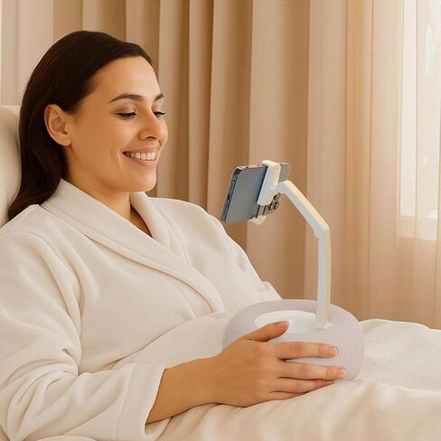 Phone Holder for Bed,Dual Axis Arm 360°Adjustable Angle Height,Bed Phone Holder Laying Downd,Detachable Soft Plush Fabric,Phone Pillow Stand for 4-7" Phones,Pink in Saudi Arabia