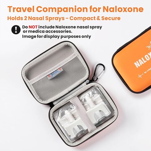 Nar-Keeper: Empty Naloxone Carry Case Kit for Nasal Spray 2 Pack, Opioid Overdose Hard Shell Travel Holder, Compact & Brightly Colored Pouch for Easy Locating in Emergencies (No Naloxone Included) in Saudi Arabia