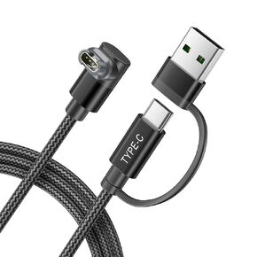 Itramax 2-in-1 Charger Cable for Garmin Watch 4FT 2Pack,Charging Power Cord for Garmin Fenix 8 E 7 7X 7S 6 Solar,Forerunner 965 955 265 255 245 165 55,Venu 3 SQ,Instinct,Vivoactive 5 4,Epix Pro,Tactix