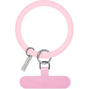Silicone Ring Phone Lanyard for Most Smartphones Cases (with Anchor), Soft Phone Loop Wrist Strap for Women (Pink)
