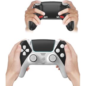 PC/PS4 Controller,Ymir Multi-Platform Wireless Remote for PlayStation 4,Steam,iOS, Android, Mac,Tesla with 2 Back Paddles,Turbo Function,1200 mAh Battery (Black)
