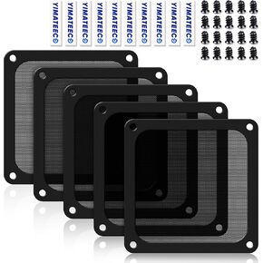 مرشح الغبار PC 140mm لمروحة مبرد الكمبيوتر/PSU/Routers PVC 50 شبكة ، إطار مغناطيسي PC مروحة مروحة الشبكة PC Cooler Filter Compult Computer مروحة مروحة (PVC ، 140 * 140mm ، 2pcs ، أسود)