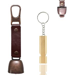 Bear Bell with Magnetic Silencer|Bear Bells for Hiking & Camping|Bear Deterrent Device with Emergency Whistle & Carabiner to Scare Animals|Bear Alarm for Outdoor Biking Fishing Climbing