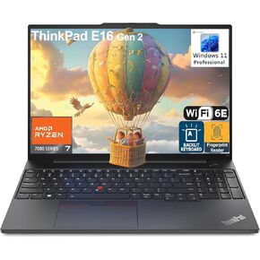 Lenovo ThinkPad E16 G2 Business Labstop Computer ، 16 "FHD+، AMD 8-Core Ryzen 7 7735HS (Beat I7-1360p) ، 32GB DDR5 ، 1TB PCIE SSD ، WiFi 6E ، Photeprint Reader ، Backlit Keyboard ، Windows 11