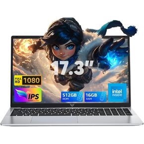 ACEMAGIC 17.3" Laptop with Quad Core-12th Alder Lake N97 Processor, FHD Display, 16GB RAM 512GB SSD Laptop, Windows 11 Laptops Computer, Webcam, Light&Thin, Metal Shell, HDMI, Type-C, USB3.2