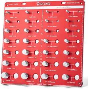 Thread Checker, 42 Nut and Bolt Thread Checker, 15 Metric & 19 Standard & 8 Drill Bit Gauge, Thread Pitch Gauge, Wall-Mountable Bolt Thread Identifier Gauge with Inch & Cm Ruler in Saudi Arabia