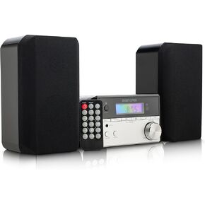 Memorex MX-MCD200 Bluetooth CD Micro System with FM Radio | 10W Output, USB Playback, Wireless Bluetooth Streaming, LED Display, 3.5mm Line-in | Multi-Format CD Compatibility | FM PLL Radio