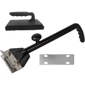 Chef Master Griddle Scraper with Replacement Blade & Grill Scrubber Combo, Commercial Flat Iron Grill Griddle Scraper for Home, Diners, Bar & Restaurants, Flat Top Grill & Griddle Accessories 90254