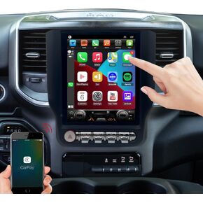 4G LTE Radio Upgrade لـ Dodge RAM 1500/2500/3500 2019 2020 2021 2022،8-CORE CPU ، شاشة اللمس Qled ، Carplay Android Auto Ready
