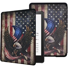 Case for 6.8" Kindle Paperwhite (11th Generation-2021) and Kindle Paperwhite Signature Edition, Lightweight PU Leather Folio Book Cover with Auto Wake/Sleep, Magic Cute Owl
