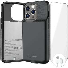 GIN FOXI Battery Case for iPhone 15 Pro Max/15 Plus, 15W Fast Charging Battery Charger Case Rechargeable Real 8000mAh Ultra-Slim Anti-Fall Protection Extended Charger for iPhone 15ProMax&15Plus(6.7")