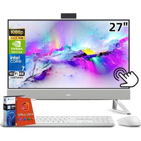 Dell Inspiron 7730 27" Touchscreen All in One Desktop Computer, Intel 10-Core 7 150U, NVIDIA GeForce MX570A, 64 GB RAM, 4 TB SSD, Wi-Fi 6E, Win 11 Pro, Office 2024 Pro Lifetime, Wireless KB and Mouse