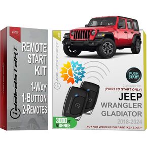 iDatastart 3000FT Range Remote Starter Kit for Jeep Wrangler (2018-2024) & Jeep Gladiator (2018-2024) | 🗹 Push-to-Start Ignition Models (2-Way, 1-Button)