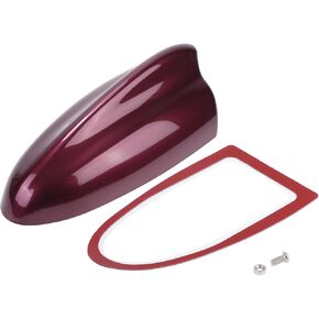 Shark Fin Antenna Cover, AM/FM Signal Roof Aerial Universal for Car Auto SUV Truck Offroad ABS Material with Adhesive Base Elegant Red