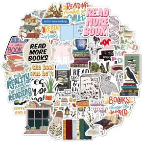 Book Stickers for Kindle, Bookish Reading Stickers for Laptop, Booktok Book Lover Clear Case Gifts Accessories for Teens Adults