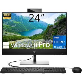 HP ProOne 24" All-in-One Desktop Computer, FHD IPS Display, 6-core Intel Core i5-12500 Processor, 16GB RAM, 512GB SSD, Webcam, USB-C, DisplayPort + HDMI, Wired KB&Mouse, Windows 11 Pro