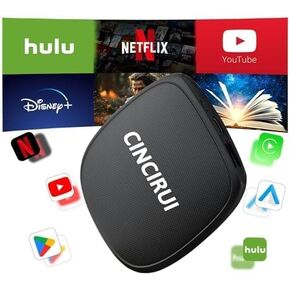 Magic Box 2.0 Built in YouTube Netflix, 2025 Upgraded 4 in 1 Wireless CarPlay Adapter Support YouTube Netflix Tiktok Video Play, Android Ai Stream Box for Cars with OEM Wired CarPlay