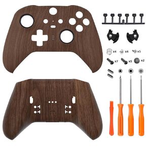 eXtremeRate Faceplate Shell + Bottom Shell for Xbox Elite Series 2, Elite Series 2 Core Controller - Wood Grain