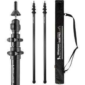 HIKEMAN Tarp Poles-Heavy Duty Aluminum Telescoping Tent Poles - Adjustable Set of 2 for Canopy, Awning and Hiking