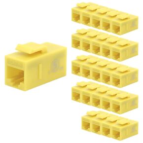 VCE CAT6 RJ45 Keystone Couplers (UL Listed), 25-Pack Ethernet Keystone Jack Female to Female UTP for Cat6/Cat5e/Cat5 Network Cable, Black