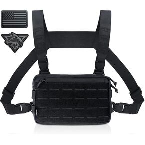 WYNEX Tactical Chest Rig Pack for Men, Running Chest Bag with Front Loop Recon Chest Rigs for Hunting Outdoor EDC