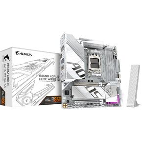 GIGABYTE B850M AORUS Elite WIFI6E ICE AMD AM5 LGA 1718 Motherboard, mATX, DDR5, 2X M.2, PCIe 5.0, USB-C, WIFI6E, 2.5GbE LAN, EZ-Latch, 5-Year Warranty