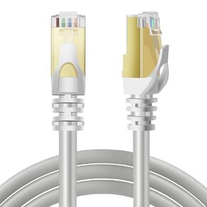 TNP CAT 6 Ethernet Cable - High Speed 10Gbps Gaming Internet Network Cord 250MHz - Indoor & Outdoor Long Ethernet Cable Cat 6 with RJ45 LAN Connector for Router, Modem, Pc, PS4/5, Xbox, White, 100 ft
