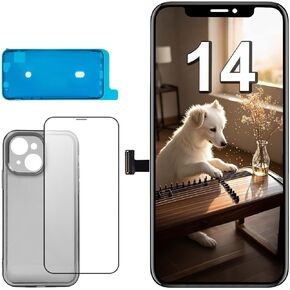 لاستبدال شاشة iPhone 14 6.1 بوصة ، شاشة LCD شاشة اللمس مجموعة أرقام شاشة مع زجاج مقسّر+ملصق مقاوم للماء+، متوافق مع الطراز A2649 A2881 A2882 A2883 A2884 (لا توجد أدوات)